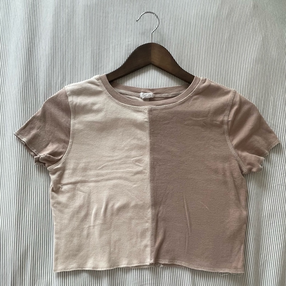 Garage color block cropped tee